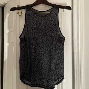 Lululemon Sculpt Tank II Salt Alpine White Black Print Mesh Sleeveless Top